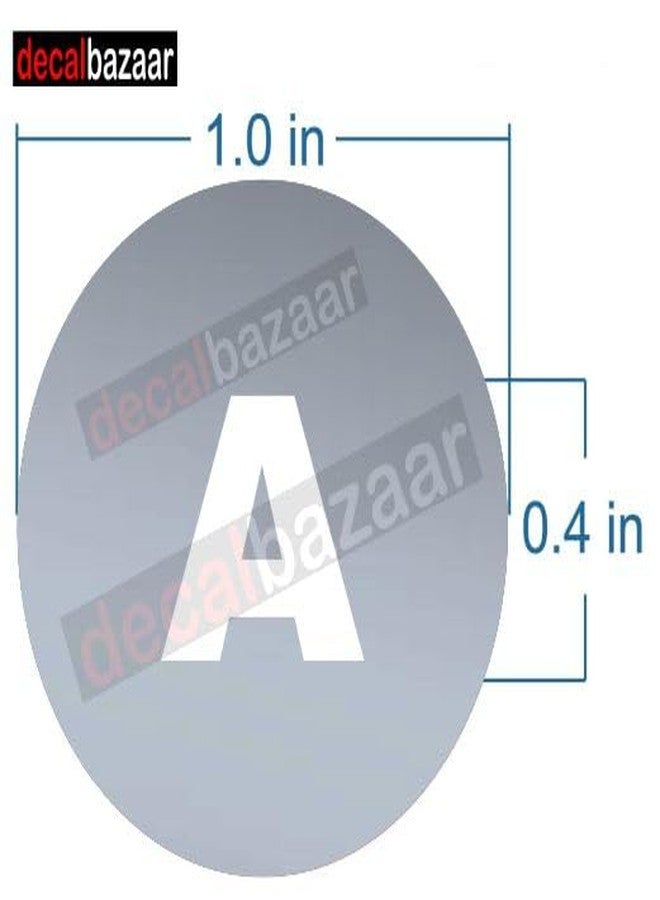 Decalbazaar A to Z Alphabet Round Letter Labels (Set 2), Vinyl Glossy Finish, 1 Inch, Silver, Indoor Outdoor Use - Image 2